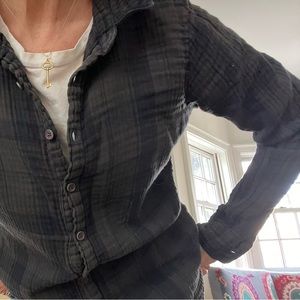 CP SHADES cotton dark gray/muted pattern l/s button down S. Perf Condition Soft!